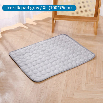 Summer Pet Cooling Pad Non-Toxic Ice Silk Dog Cat Cooling Bed Mat Anti-scratching Reusable Cool Cushion for Dogs Cats