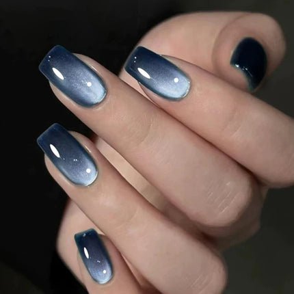 SHAKA 1pcs Autumn Winter Whitening Blue Temperament Glass Bead Cat Eye Gel Nail Polish Brown Blue Cat Eye Nail Art Nail Supplies