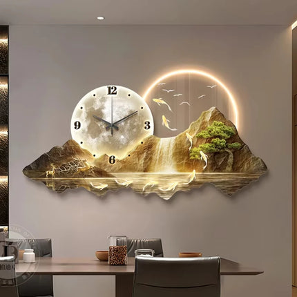 Modern Art Mural Wall Clocks Fashion Led Luxury Mechanism Large Big Size Interior Clock Wall Bathroom Reloj De Pared Wall Decor