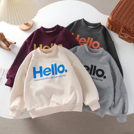 Baby Girls Boys Sweatshirt Kids Letter Hoodies Toddler Autumn Outerwear Winter Children's Clothing