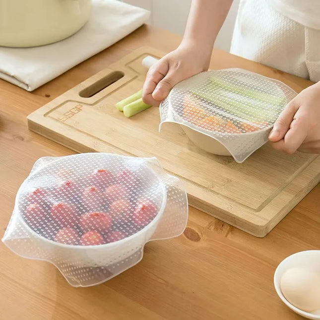 Transparent Silicone Sealing Lid Refrigerator Food Wrap Food-Grade Bowl Lid Strongly Adsorptive Excellent Sealing Property