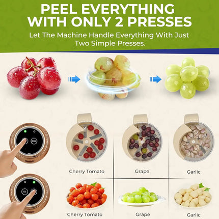 Automatic Grape Peeler Machine,Electric Garlic Peeler&Cherry Tomato Skin Remover Tool for Small Fruits,Efficient Peeling Kitchen