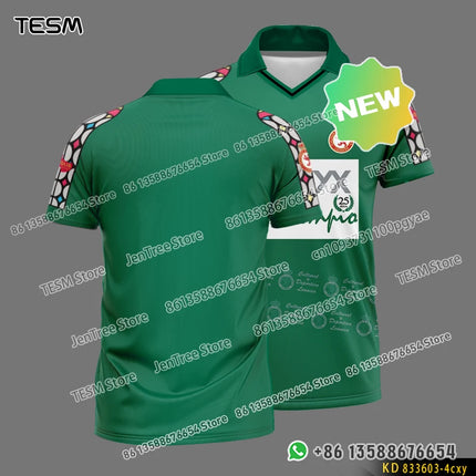 TESM Summer POLO Shirt Men Summer Sports V-neck T-shirt Street Trendy Short Sleeve 3D HD Print T-shirt