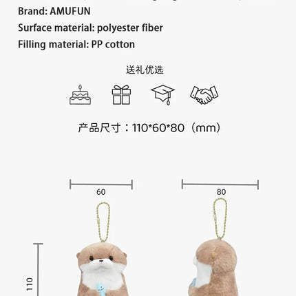 Cute Little Otter Hug Fish Plush Doll Pendant Doll Gift Gift Cute Girl Heart Keychain Pendant Creative Gift