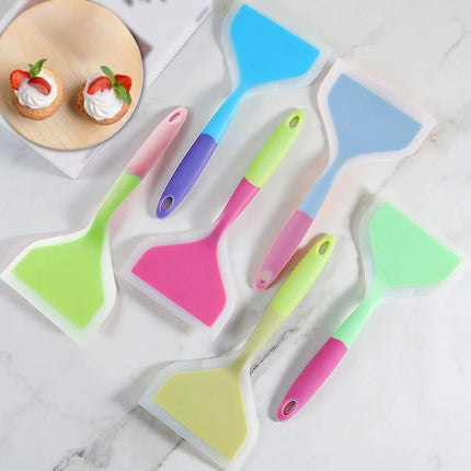 Silicone Spatula Cooking Utensils Beef Meat Egg Kitchen Scraper Wide Pizza Cooking Tools Shovel Non-stick Spatula Color Randomly