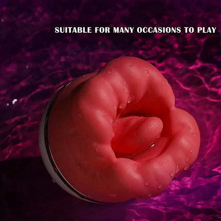 1pc Rose Red Lips Vibrator Vagina Tongue Clitoral Stimulator g-spot Massager Female Masturbator Adult Erotic Products - DILDO