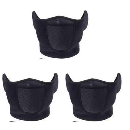 Fashion Winter Thermal Balaclava Full Face Mask Skiing Hat Bandana Hat Windproof Snowboard Scarves Women's Men Helmet Cap Black