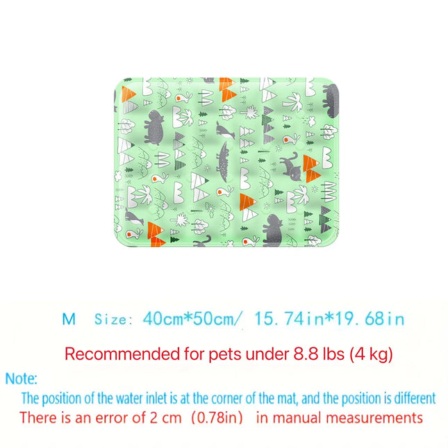 Cute Floor Mat Cool Pet Cooling Mat Self-Filling Water Dog Cold Bed Mat Portable Durable Pet Ice Cushion For Small Large Dogs