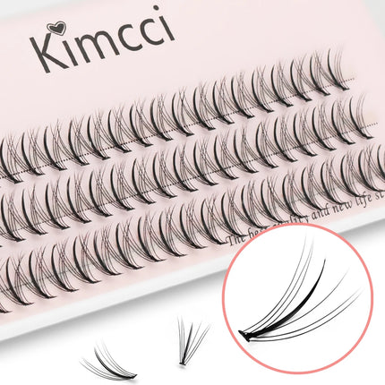 Kimcci Single Ttuft of M Sandwich Eyelash Eextension Grafting False lashes Professional Makeup 60 Clusters Personal Makeup Cilas
