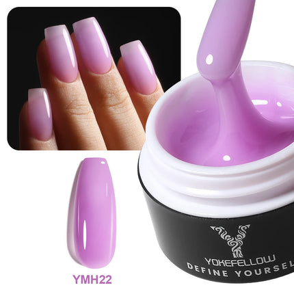 NEW YOKEFELLOW Builder Gel Nail Polish 15g Jelly Blue Hard Gel HEMA TPO Free Extension Gel Colorful Builer Varnish For Nail DIY