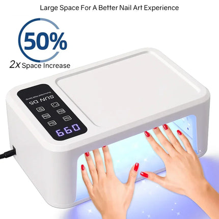 140LEDS Nail Dryer 480W LED UV Nail Lamp For Curing All Gel Nail Polish Motion Sensing Manicure Lamp With Big Space Salon Tool