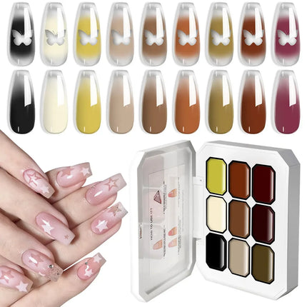 LIMEGIRL 7in1 Nail Gradient Gel Kit Long-lasting Nail Gel Polish Hybrid Color High Texture Gradient Nail Gel for Nail Salon Art