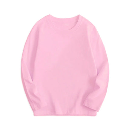 7 Colors Spring Long Sleeve Tees Children's T-shirt Cotton Solid Color Base Coat Leisure Wear Boys Girls Tops Kids Clothes