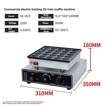 New 1pc Electric Causeway Grill Electromechanical Heating Oven Baking Oven Temperature Controlled Muffin Machine Pancake PanMach