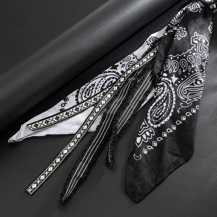 Salircon 2Styles New HipHop Ribbon Waist Pants Chain Trousers KeyChain Men Trend Handkerchief Charm Bag Pendant Keyring Jewelry