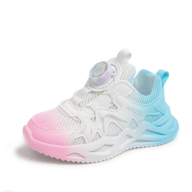 Girls Sports Shoes Pink Mesh Breathable Lightweight Running Shoes Summer New Soft Sole Rebound Wear-resistant Casual Sneakers