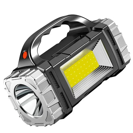 Powerful Handheld Flashlight USB Rechargeable Torch Super Bright Solar COB Floodlight Outdoor Portable Emergency Camping Lamp