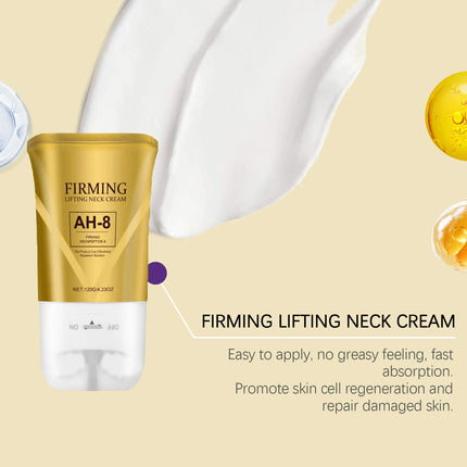 Ah-8 Tightening Neck Cream with Roller Contains Hexapeptide, Moisturizes, Tightens, Lifts Sagging Skin, and Repairs Wrinkles. Neck Lotion.