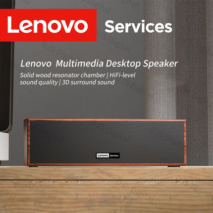 Lenovo C01 Wooden Soundbar Speaker HiFi 360 Surround Stereo Multimedia Desktop Computer Audio Speaker