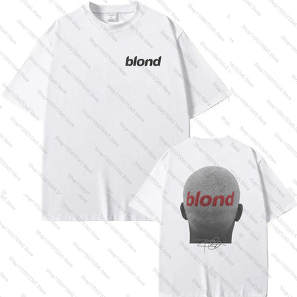 Rapper Frank Retro Graphic T Shirt Men's Hip Hop Ocean Album Clothing T-Shirts Y2k Unisex Blond Fashion Oversized Cotton T-shirt
