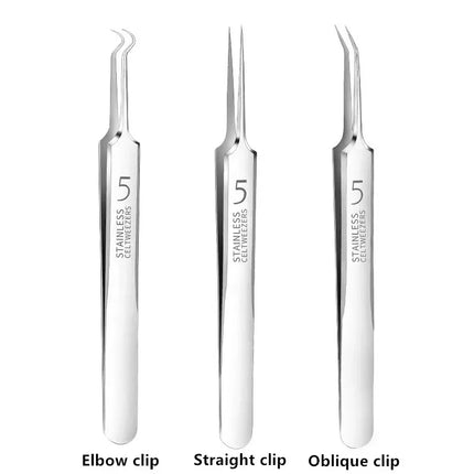 German Ultra-fine No. 5 Cell Pimples Blackhead Clip Tweezers Beauty Salon Special Scraping & Closing Artifact Acne Needle Tool
