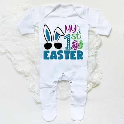 My First Easter Bunny Print Baby Bodysuit Babygrow Sleepsuit Rabbit Infant Long Sleeve Outfit Clothes Infant Easter Party Romper