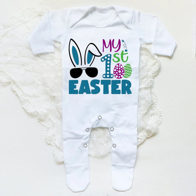 My First Easter Bunny Print Baby Bodysuit Babygrow Sleepsuit Rabbit Infant Long Sleeve Outfit Clothes Infant Easter Party Romper
