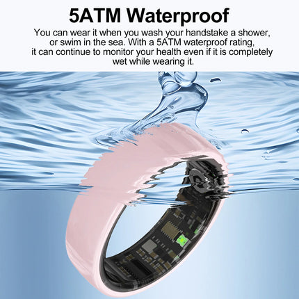 R12 Smart Ring Men Women Gesture Control Health and Sleep Monitor Multi Sport Mode 5ATM Waterproof Smart Ring with Charging Case