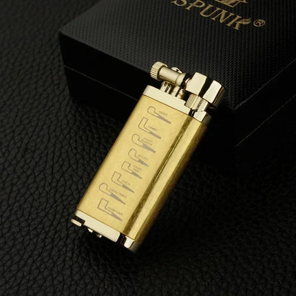 High-end Inclined Flame Open Flame Lighter, Butane Gas Lighter, Grinding Wheel Ignition, Metal, Creative Pipe Lighter