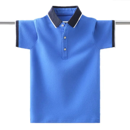 Boys School Uniform Polo Shirt 20245 New Summer Kids Casual Short Sleeve Tops For Teenager Children's 4-15 Years Clothes