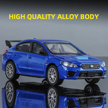 1/43 Scale Subaru WRX  Alloy  Diecast Sports Car Model Miniature Premium  Free Wheels Metal Collect Gift Kid Toys Decoration Col