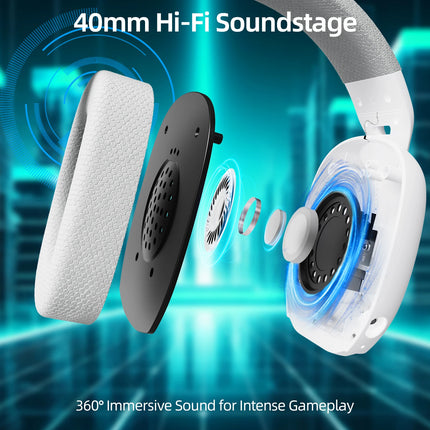 ATTACK SHARK L80PRO Wireless Gaming Headset 2.4G Bluetooth Wired 203g Ultra-Light Dual Mic 40mm Driver Low Latency Headphone