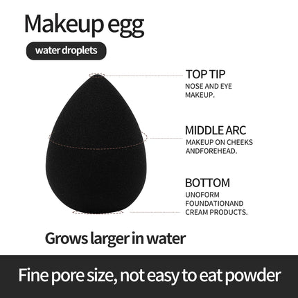 MAANGE 1PCS Foundation Makeup Brush with 9PCS Makeup Puff Contour Blush Makeup Brush Triangle Powder Puff Soft Finger Sponge