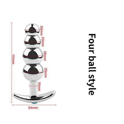 Metal Anal Beads Butt Plug Set Wearable Small Large Anal Plug G Spot Dildo Insert Vagina Extender Anus Sex Toy For Woman Man
