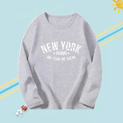 2024 Fashion T shirt Kids New York City Graphic T shirt Harajuku Kawaii Boy Girl Long Sleeve Tops Tees