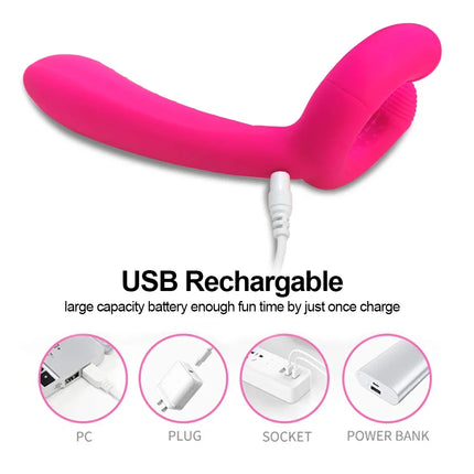 G-Spot Double Penetration 3 Motors Dildo Vibrator for Women Clit Stimulator Anal Vagina  Massager Penis Sex Toys for Couples
