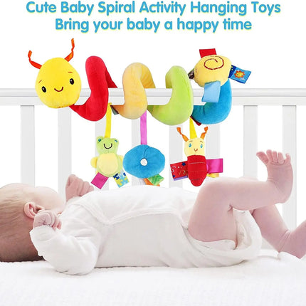 Car Seat Toys Infant Baby Spiral Activity Hanging Rattle Toys Plush Hanging Stroller Sensory Toys For Newborn Gift