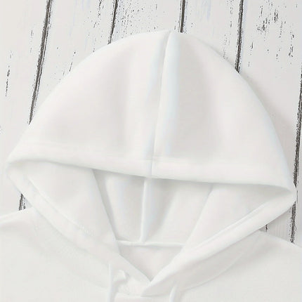 Faith Over Fear Print Kangaroo Pocket Hoodie, Casual Long Sleeve Drawstring Hooded Sweatshirt, Women's Clothing