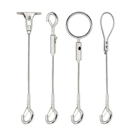 2mm Adjustable Steel Cable Suspension Kit, Heavy-Duty Hook for Steel Wire Rope Capable of Bearing 30kg, Extendable Clothesline