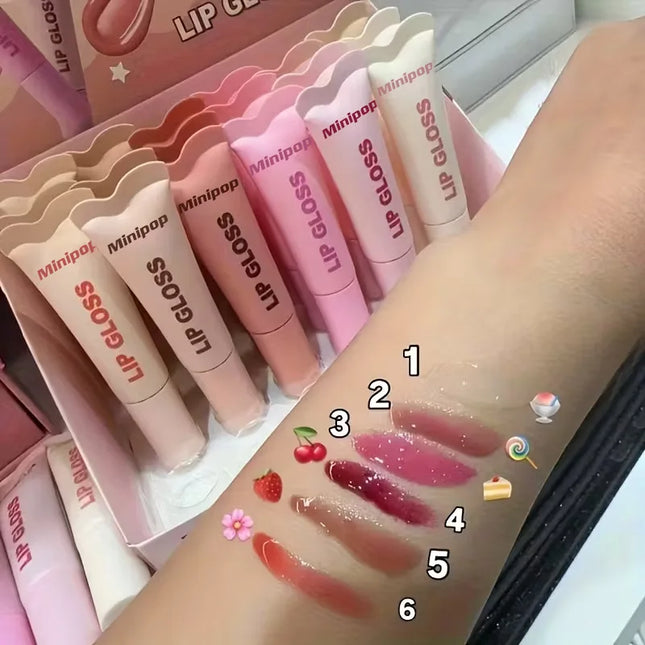 6 Packs Butter Tinted Lip Balm - Long-Lasting Hydrating Lip Gloss with Clear Jelly Finish - Moisturizing Lip Gloss