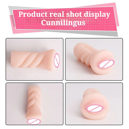 Male Masturbator Realistic Vagina Anal Blowjob Portable Masturbation Cup Soft Real Skin Pocket Pussy 18+ Erotic Sex Toys for Men