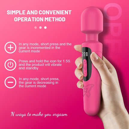 Powerful Handheld Masturbator Wand Vibrator For Women Vagina Masturbator Erotic Adults Dildo Stick