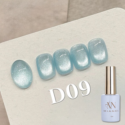 12ML 1-12pcs 2026 Autumn Nails Tyndall Whitening Cat Eye Gel Nail Polish Clear Glass Bead Cat Eye Nail Glue Yellow Nails Orange