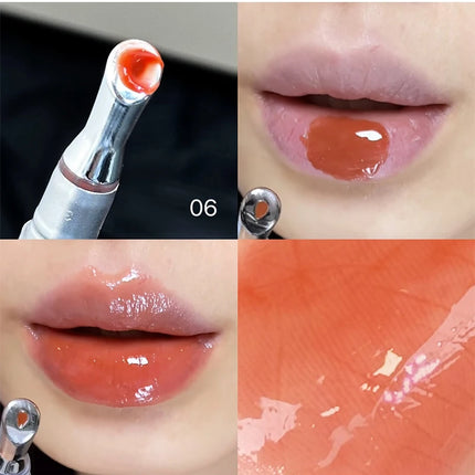CACE Mirror Watery Crystal Jelly Lipgloss Lasting Moisturizing Lipstick Clear Lip Gloss Glass Lip Glaze Cosmetics Lip Stain Tint