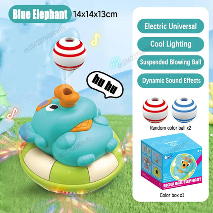 Fun Electric Elephant Sliding Car Suspension Ball Automatic Obstacle Avoidance Music Sound and Light Interactive Children's Toy