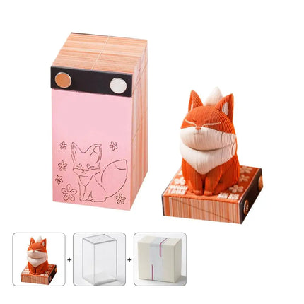 3D Notepad Cute Bunny 3D Memo Pad Animal Sticky Note Art Notes Block Office Accessories Birthday Gifts For Kids Friends