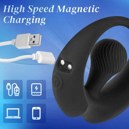 App Mini Vibrator for Male 9 Vibration Cock Ring Prostate Clit G-Spot Stimulator Ejaculation Delay Masturbator Sex Toys for Men