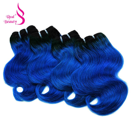 Ombre Body Wave Human Hair Bundles 8 Inch Remy Human Hair Extensions 50g 4pcs Bob Black Root Grey Pink Grey Blue Purple Hair