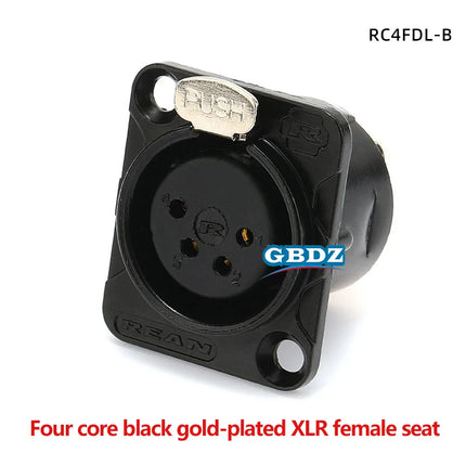 HF XLR Gold plated 4 Pin Male Female Panel  Audio Microphone Jack  Socket Connector D-type Mount Amplifier Receptacle YS1464BG