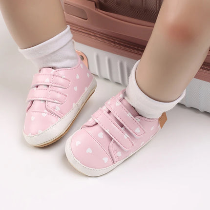 White Baby Shoes Girls Lovely Heart Embroidery Casual Sneakers Non-slip Infant Kids Christening